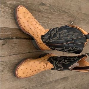 Custom Justin Ostrich Boots, Perfect Condition.